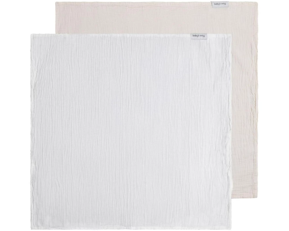baby's only Pucktuch Tender Warm Linen/Weiss, 115 cm x 115 cm