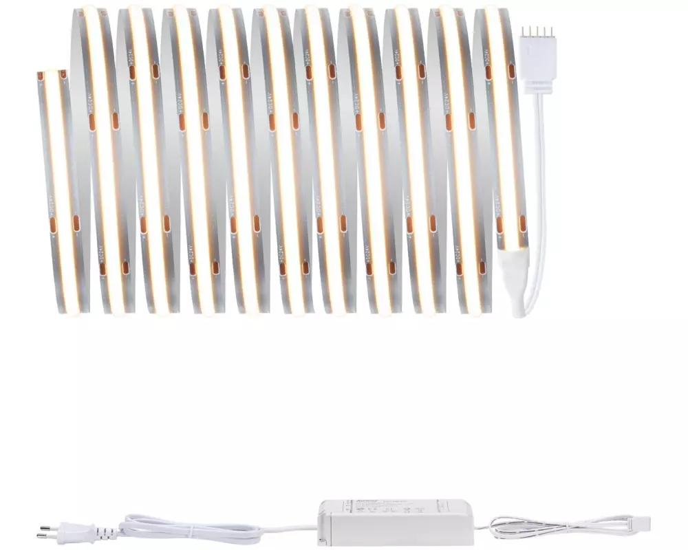 Paulmann LED-Stripe MaxLED 500 Basis Set COB, 2700 K, 3 m, Silber