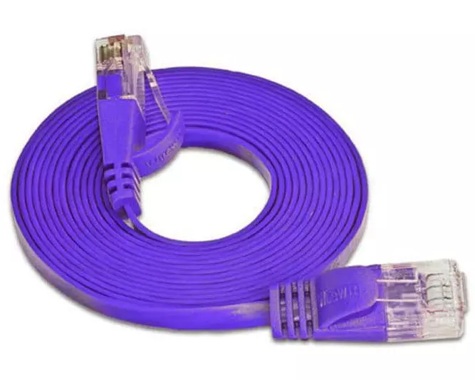 SLIM Slimpatchkabel RJ-45 - RJ-45, Cat 6, UTP, 2 m, Violett