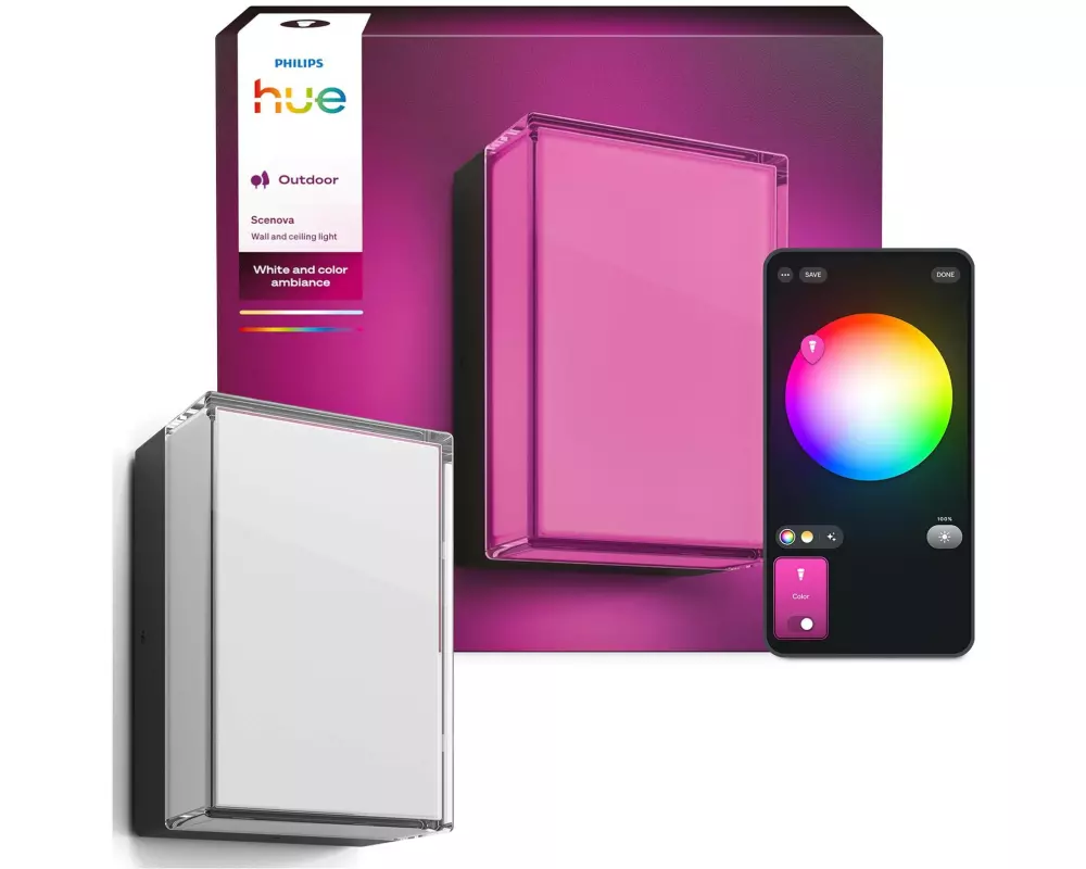 Philips Hue Scenova Wandleuchte rechteckig Smart Outdoor