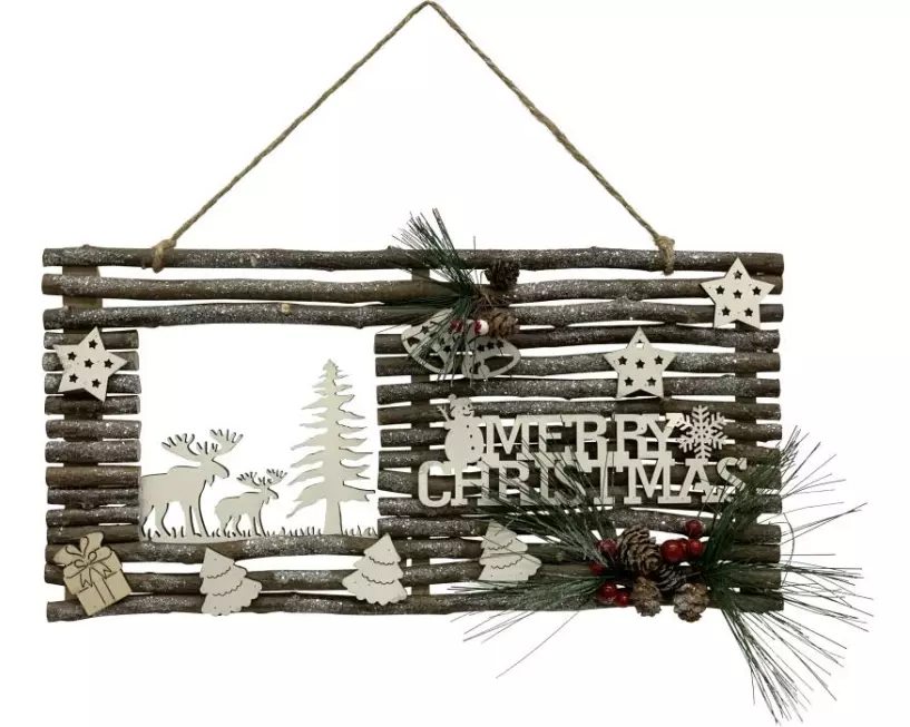 Dameco Aufhänger Merry Christmas 20 cm, Holz