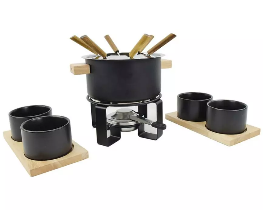 OHMEX Fondue-Set OHM-FND-2099 15 Teile, Schwarz