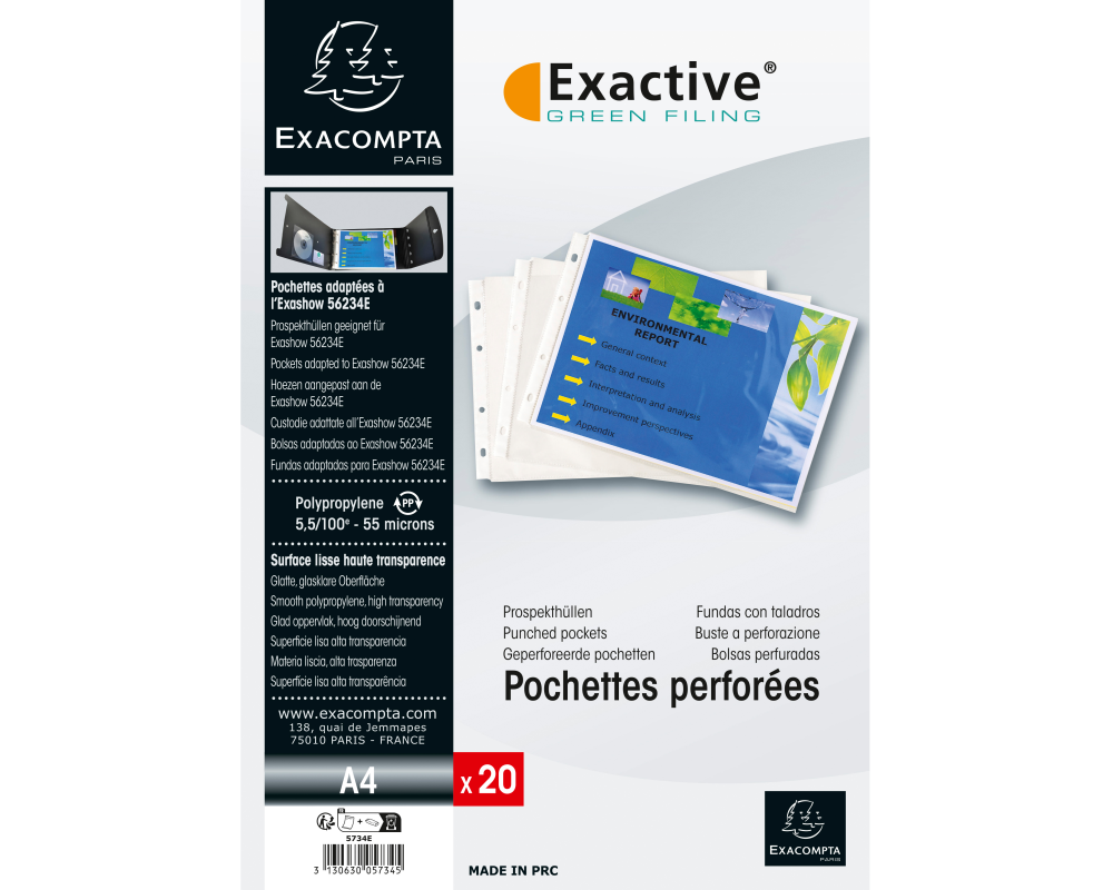 EXACOMPTA Dokumententasche Exacative A4 5734E 20 Stück, glatt, quer