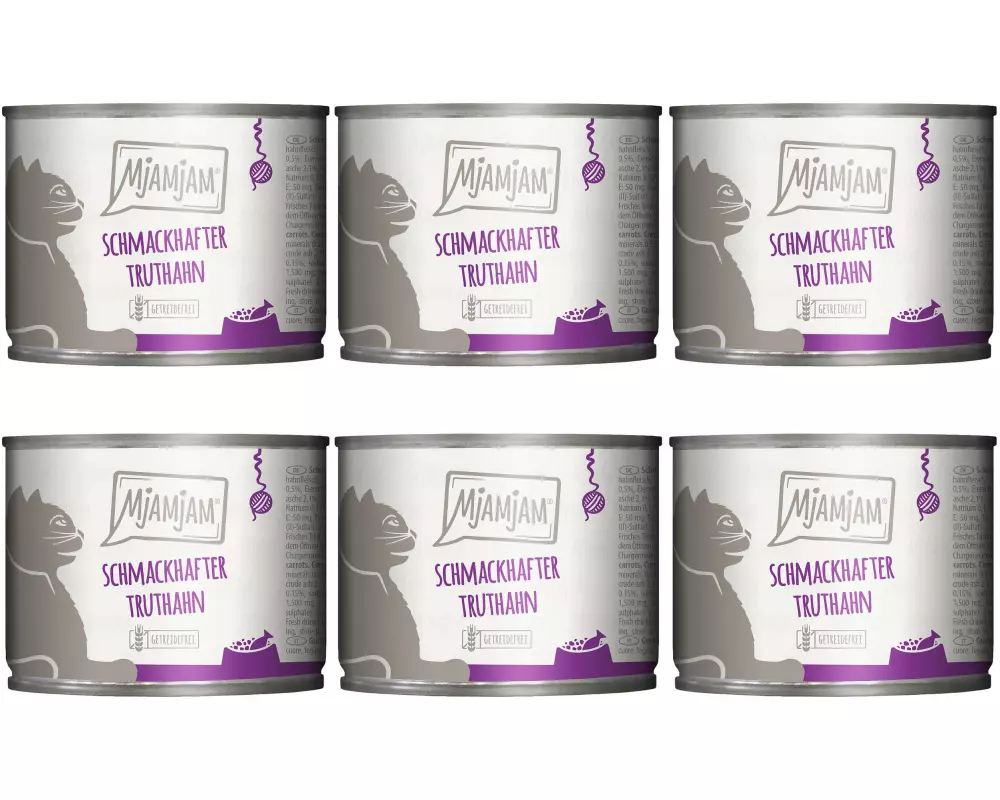 Mjamjam Nassfutter Dose Truthahn & Möhrchen, 6 x 200 g