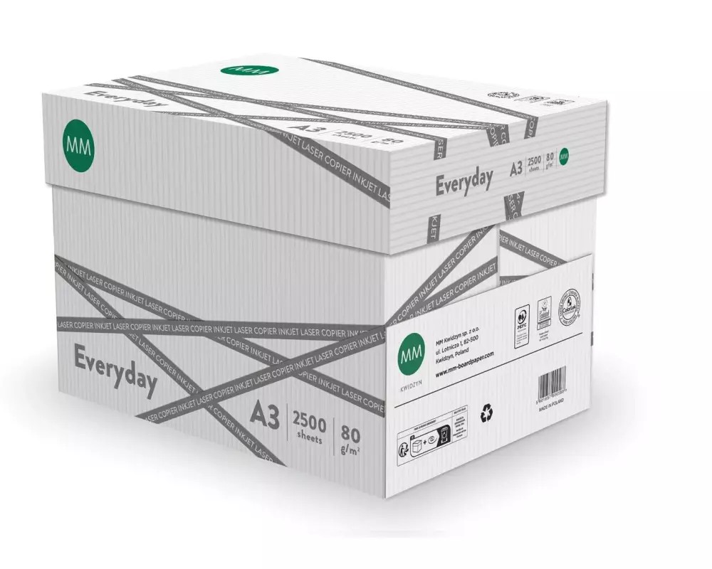 360 Kopierpapier Everyday A3, Weiss, 80 g/m², 1 Karton