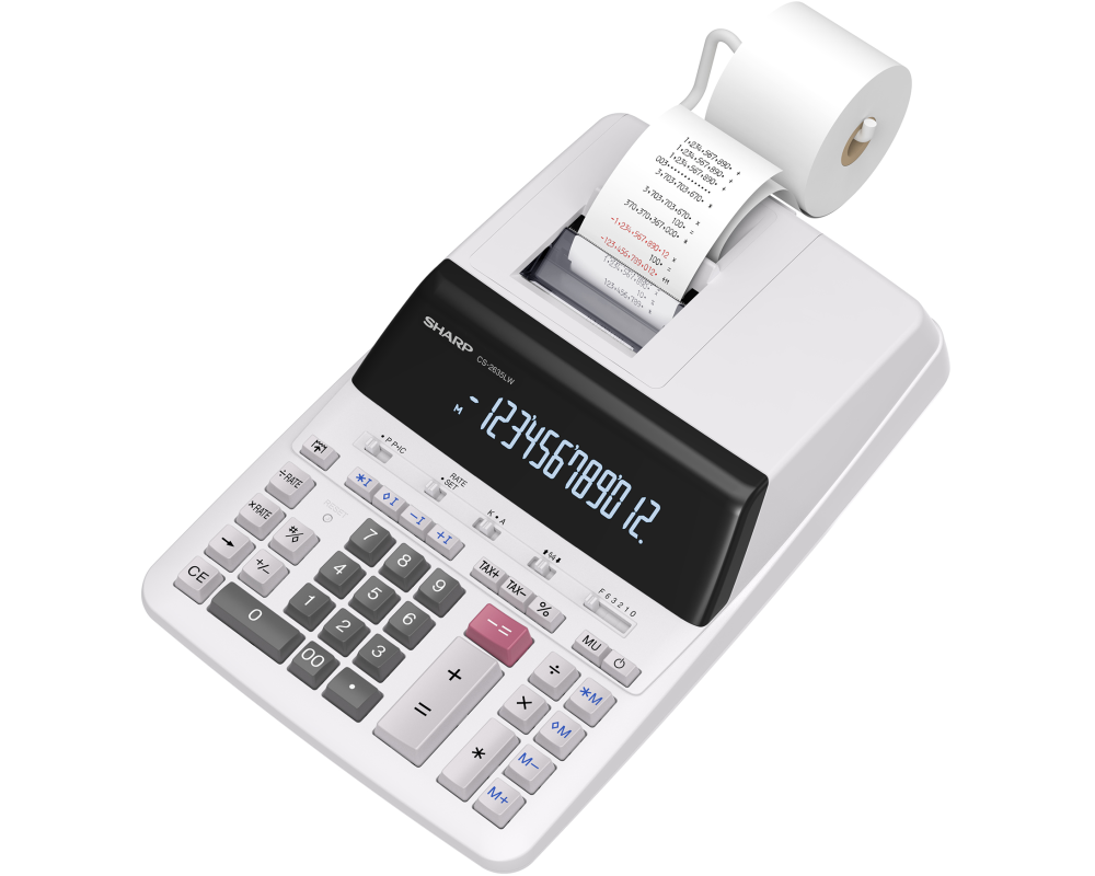 SHARP Tischrechner Strom CS2635LW grau 12-stellig