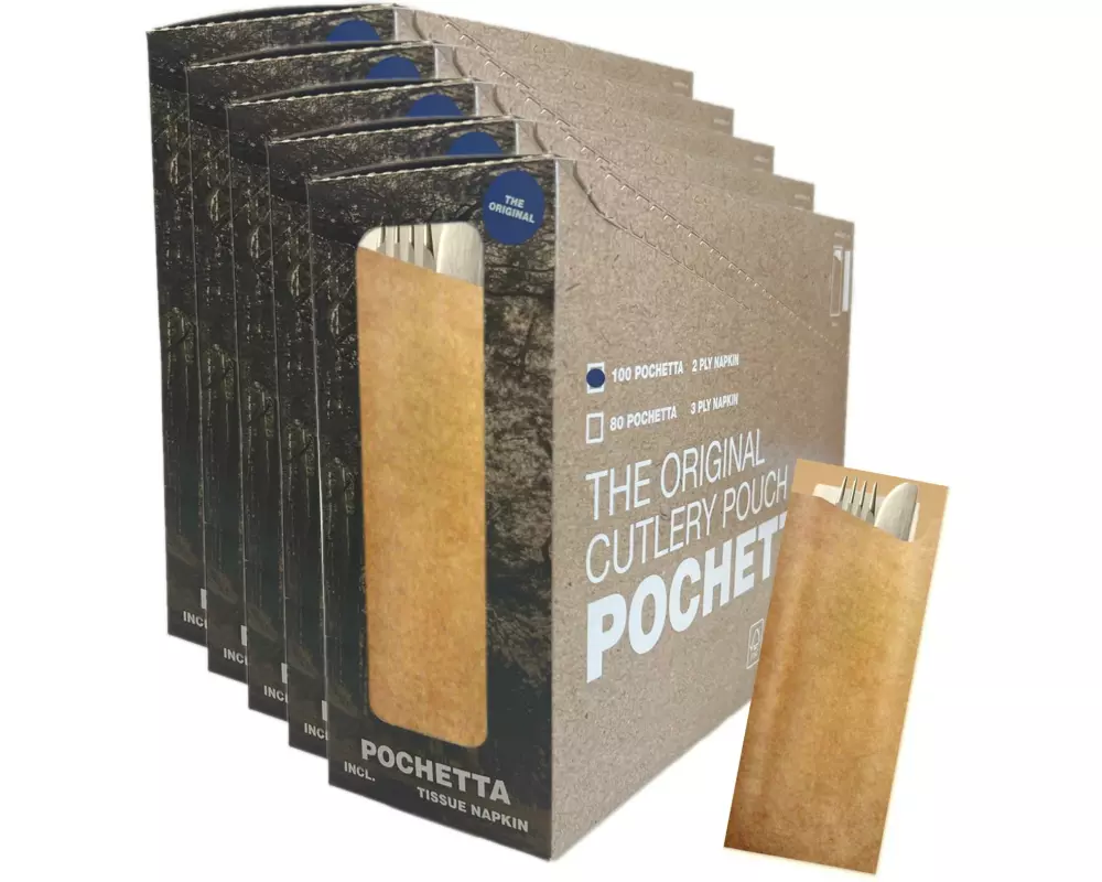 Pochetta Einweg-Besteckset 500 Stück, Braun