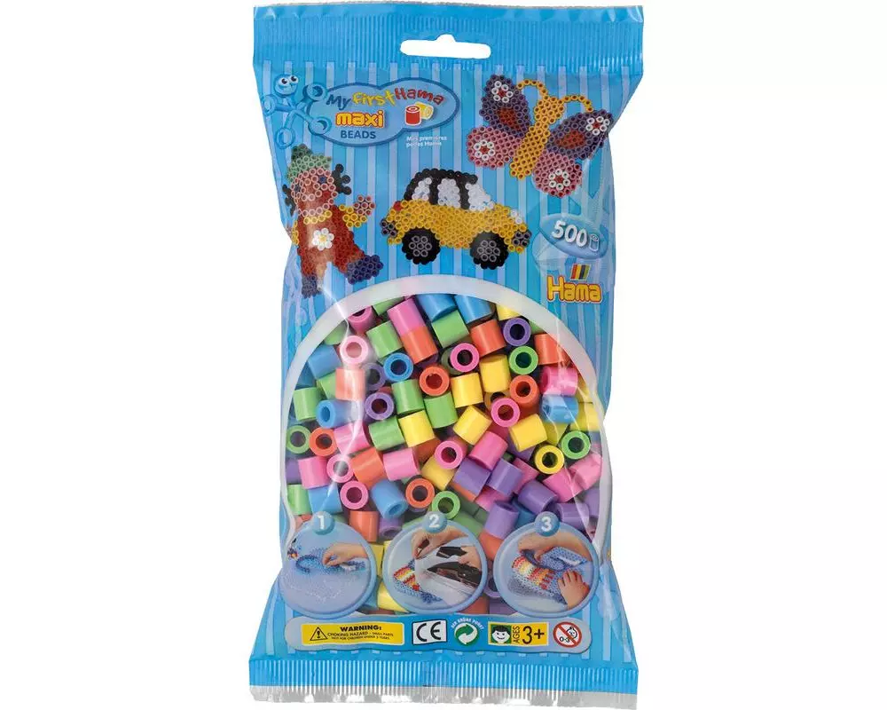 Hama Bügelperlen pastell 500 Stk. Mehrfarbig