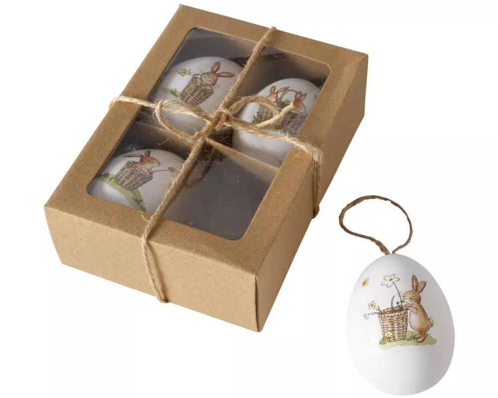 Boltze Aufhänger Ostereier Charmy 4-teilig, Weiss