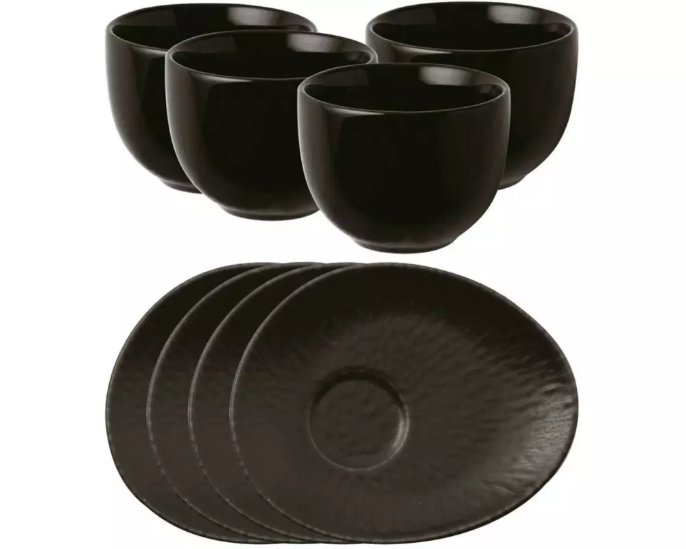 Arthur Krupp Kaffeeservice M/Teller Onyx 4 Stück,Schwarz