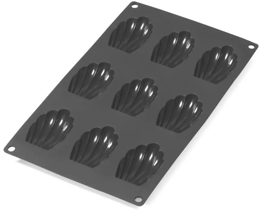 Lékué Madeleine-Backform Silikon, Schwarz, 9 Mulden