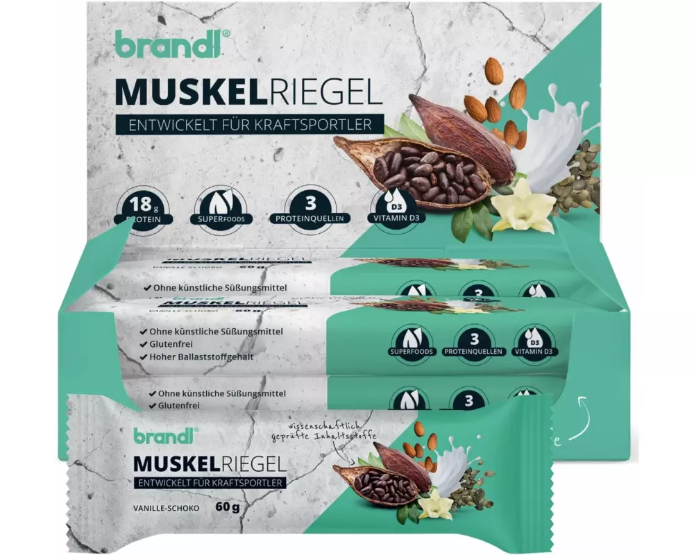 Brandl-Nutrition Riegel Schokolade/Vanille, 12 Stück