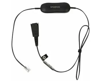 JABRA Smart Cord QD to RJ9 coiled with 8-position switch configurator for Avaya one-X Telephone system for 96XX Series