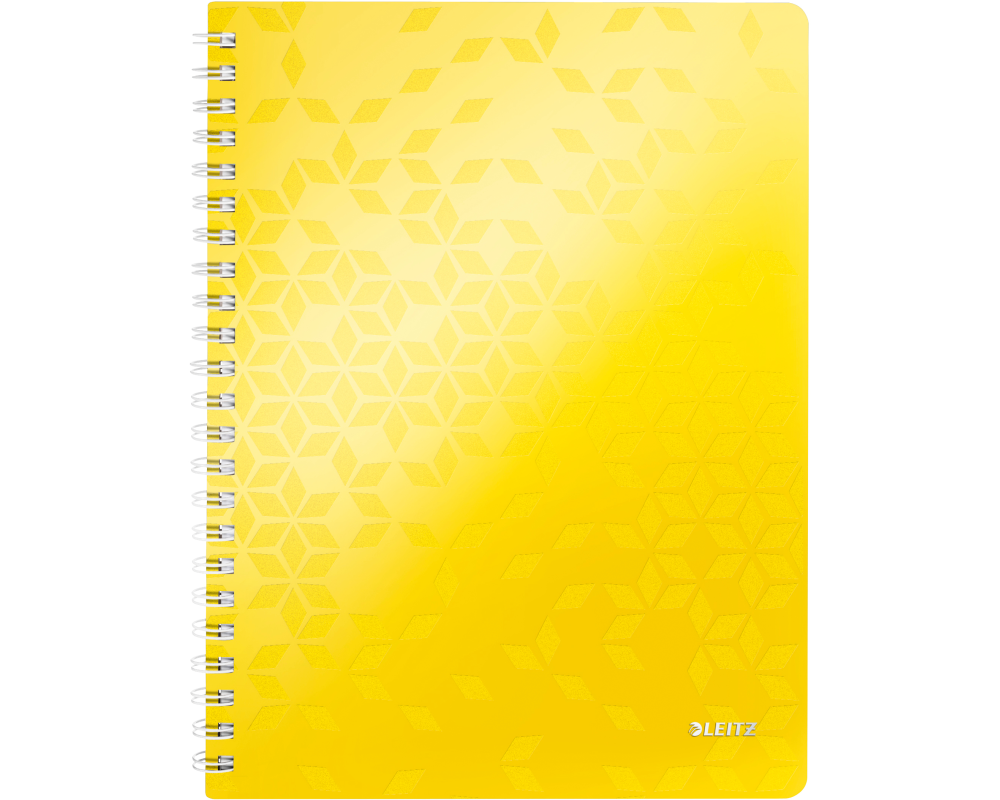 LEITZ Spiralbuch WOW PP A4 4637-00-16 gelb 80 Blatt