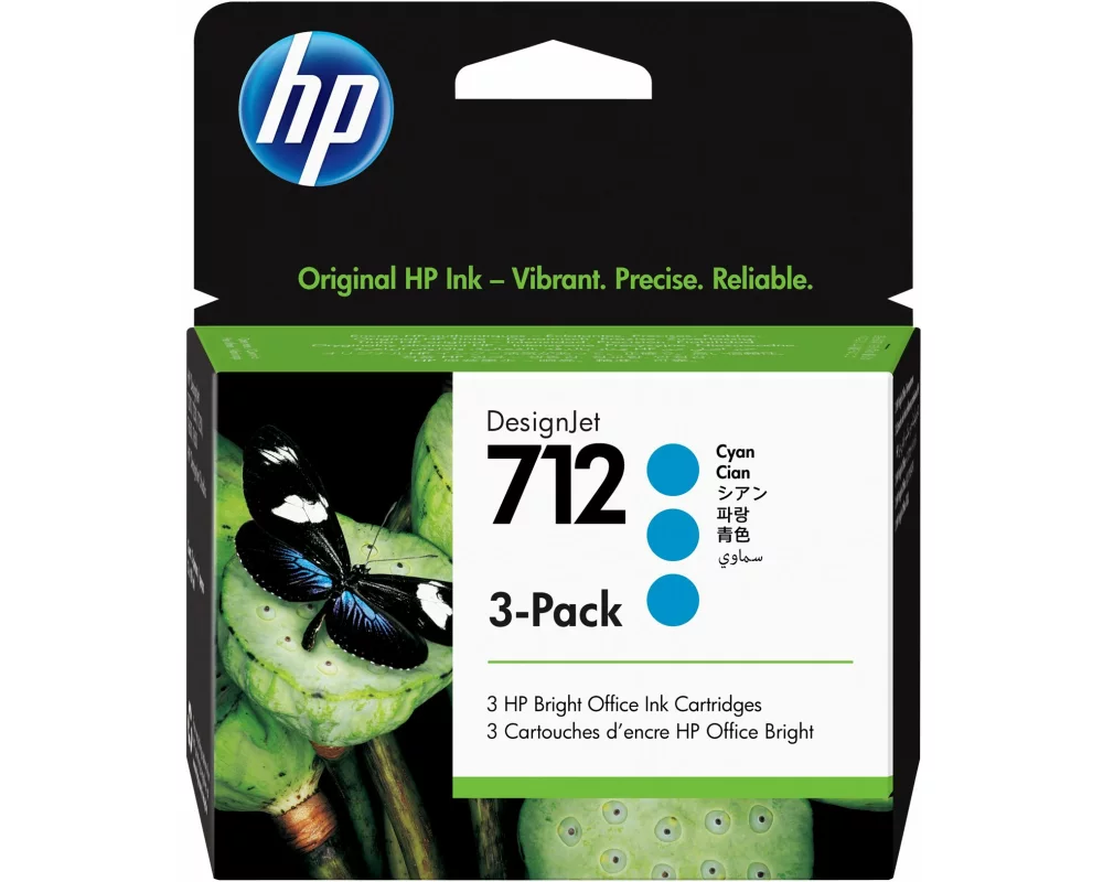 HP Tinte Nr. 712 (3ED77A) Cyan (3er-Pack)