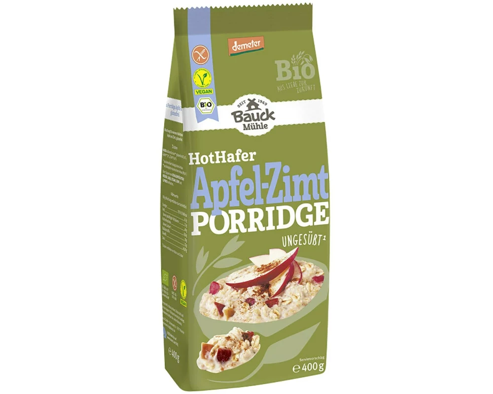Bauck Mühle Hot Hafer Apfel-Zimt Porridge 400 g