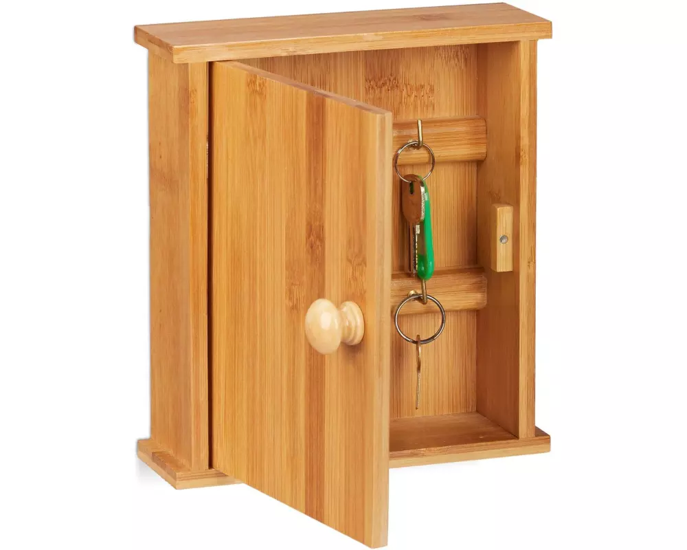 relaxdays Schlüsselkasten Bambus