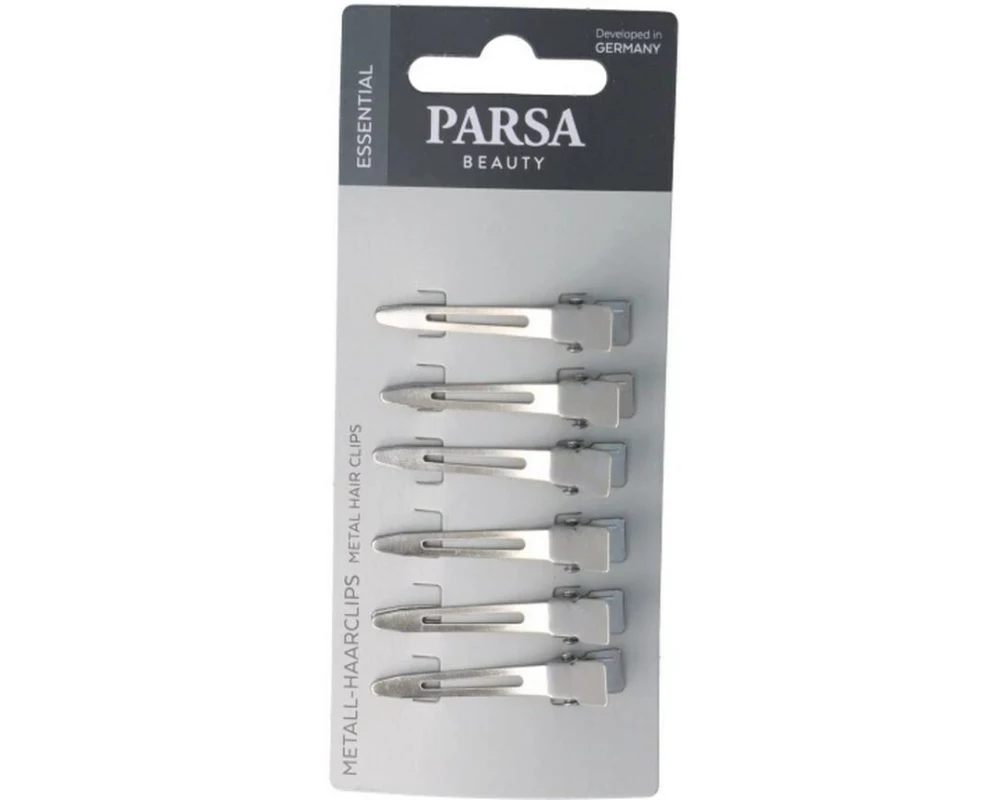 Parsa Beauty Haar-Clip Metall Silber 6 Stück