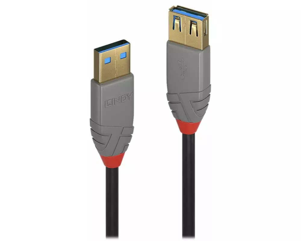 LINDY Anthra Line USB Cable, USB 3.1, USB/A-USB/A M-F, 2m, Gen1 Extension