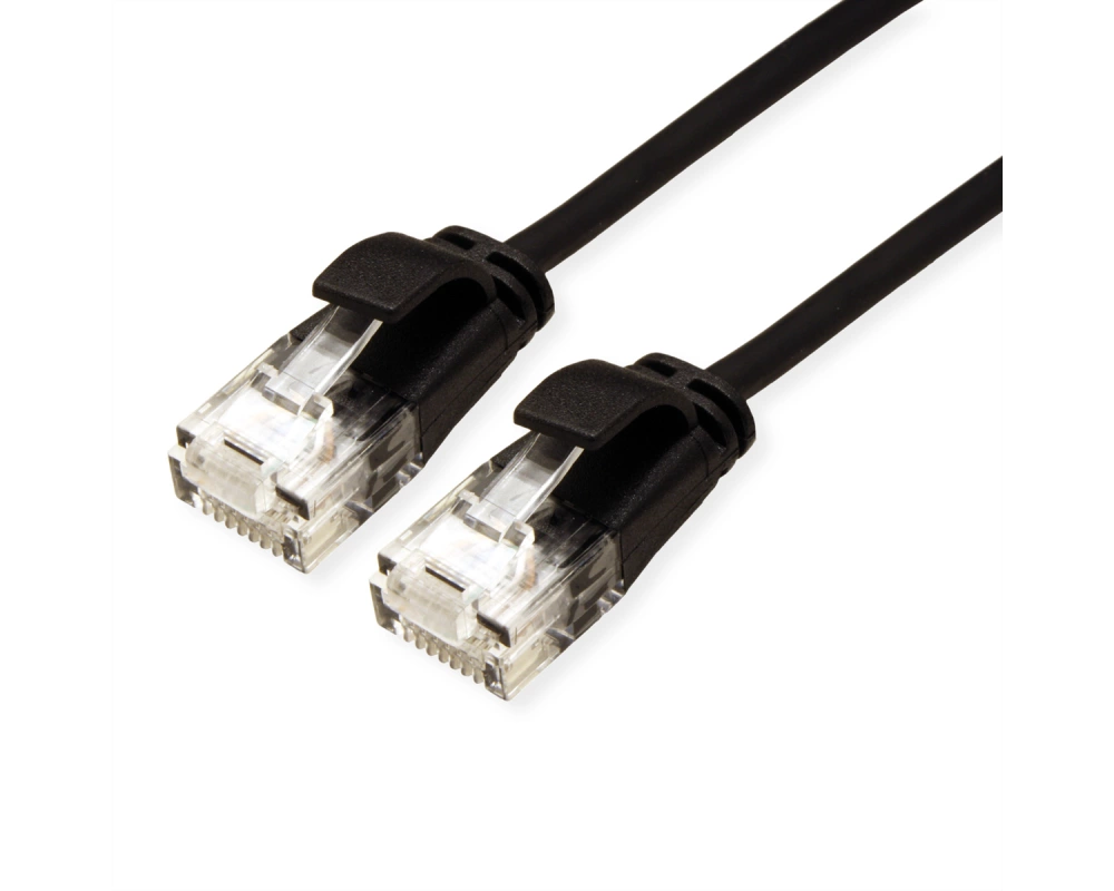 ROLINE UTP DataCenter Patchkabel Cat.6A (Class EA), LSOH, slim, schwarz, 0,3 m