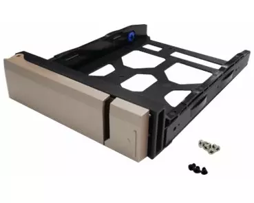 QNAP Gold HDD Tray v1 for 3.5inch and 2.5inch drives without key lock black plastic with 6 x screws for 2.5inch HDD tooless
