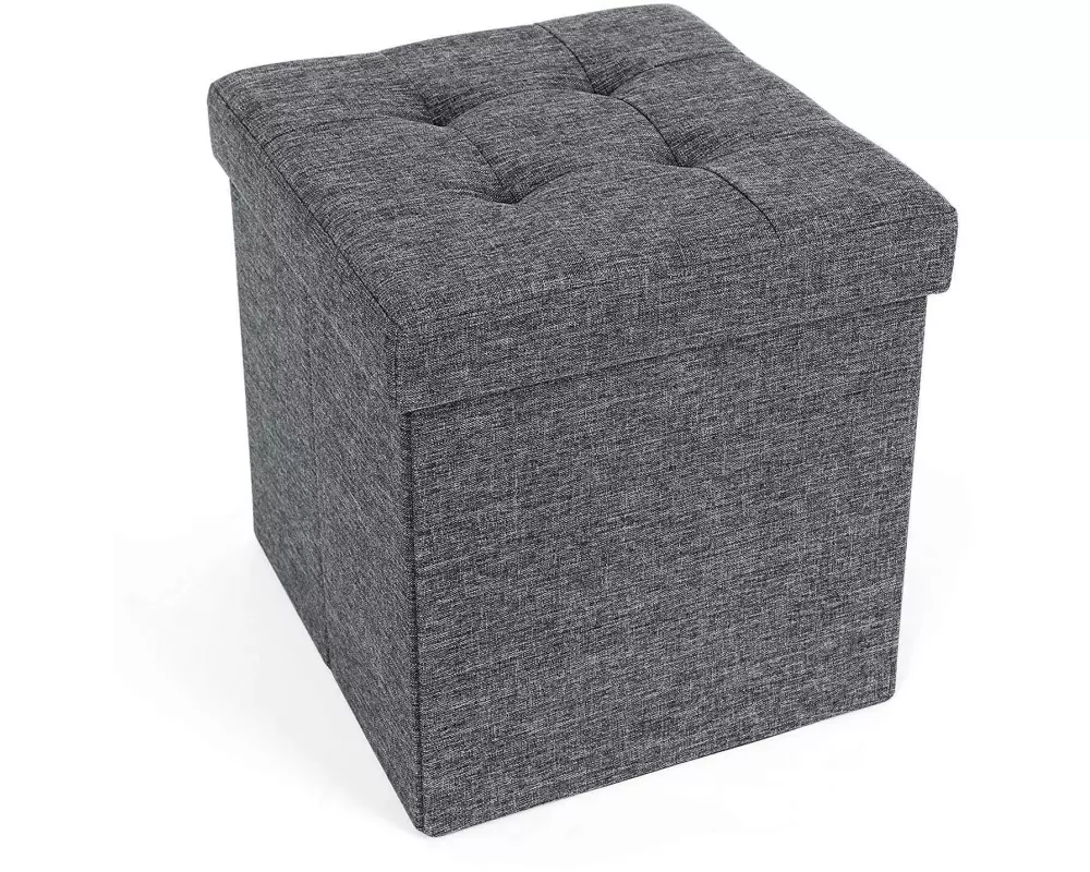 Songmics Sitztruhe mit Aufbewahrung, 38 x 38 cm, Dunkelgrau