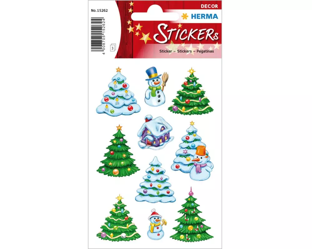 Herma Stickers Weihnachtssticker Winterwald 3 Blatt à 30 Sticker