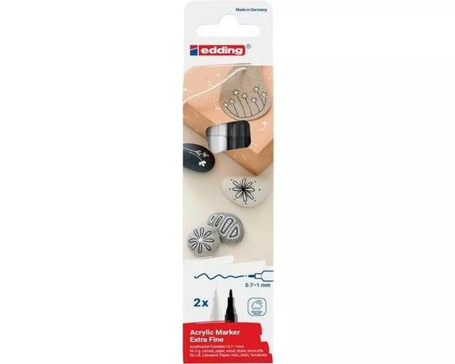 edding Acrylmarker 5500 E-2 Tiefschwarz / Weiss