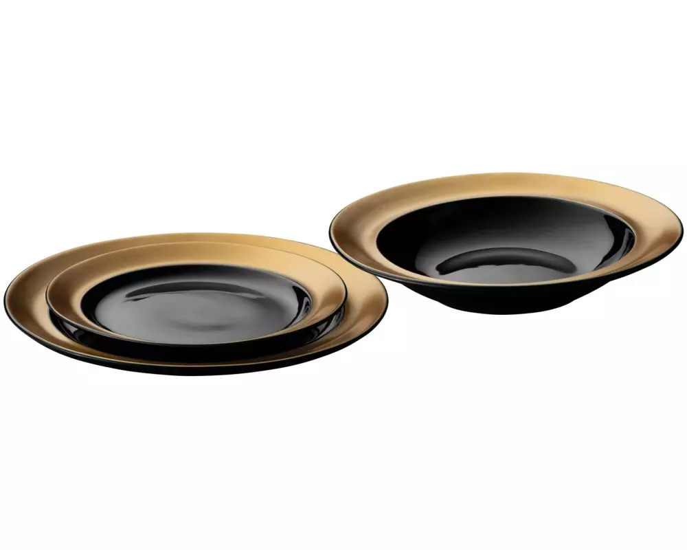 BergHOFF Speise-Service Gem Line 3 Stück, Gold/Schwarz
