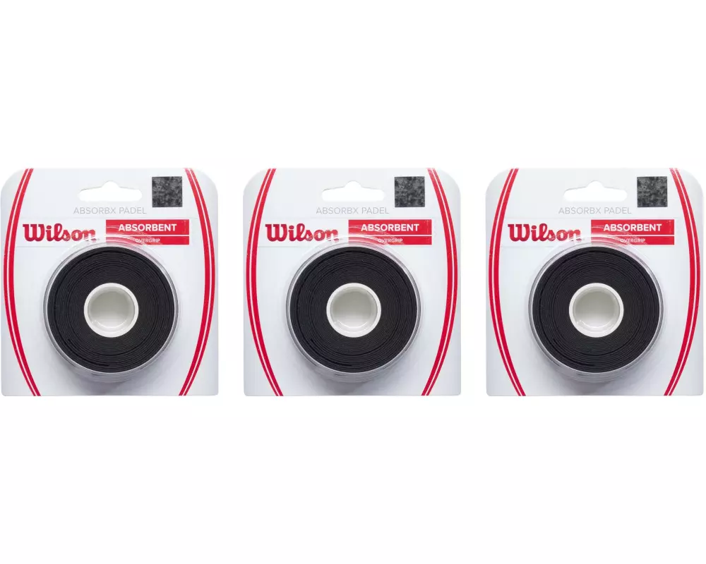 Wilson ABSORBX OVERGRIP PADEL 3 PACK Black