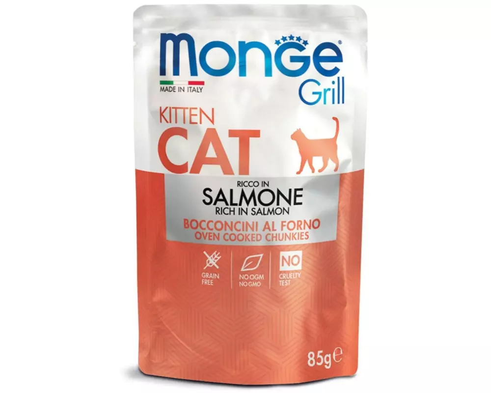 Monge Nassfutter Grill Kitten, Lachs, 85 g