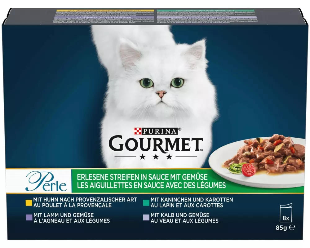 Purina Gourmet Nassfutter Gourmet Perle mit Gemüse, 8 x 85 g
