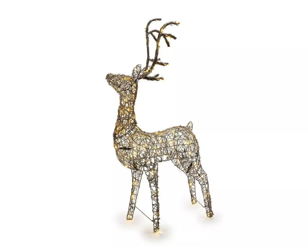 STT LED-Figur Rentier aus Rattan, 70 cm, Braun