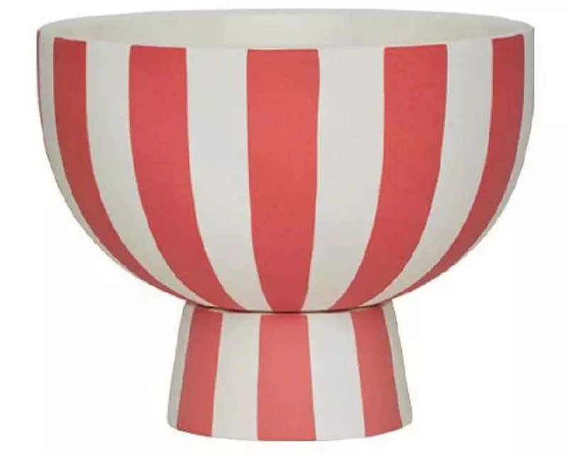 OYOY Dekoschale Toppu Mini Ø 12.6 cm, Rot/Weiss