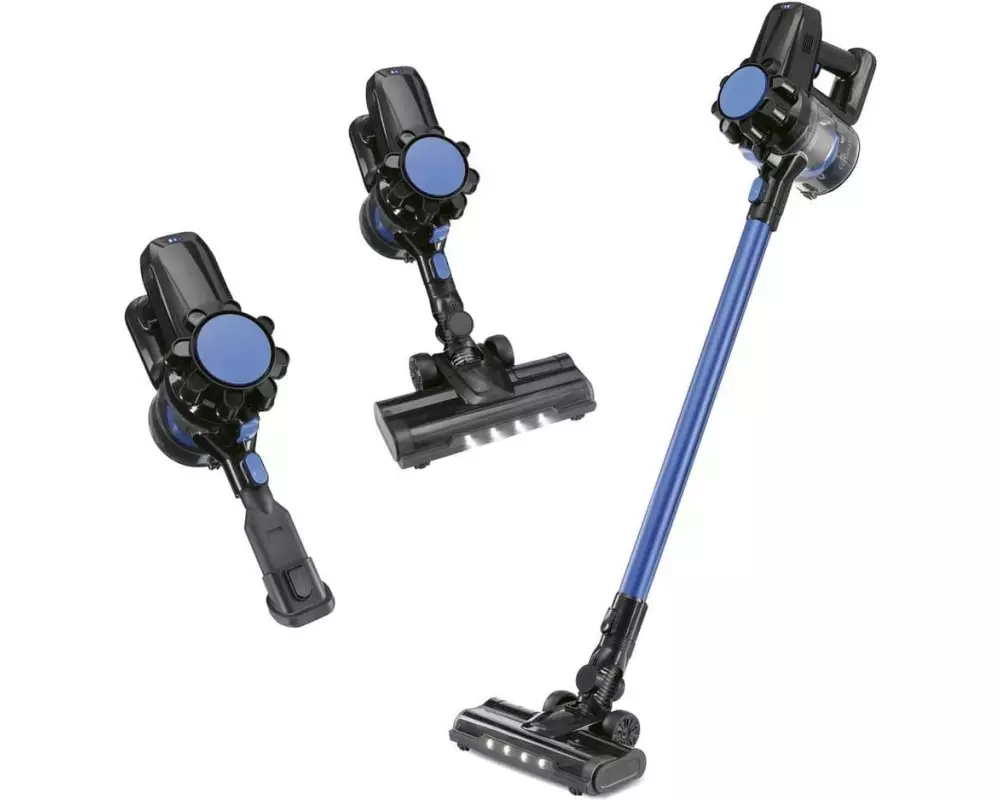 CLEANmaxx Akku-Hand- und Stielsauger Blau/Schwarz