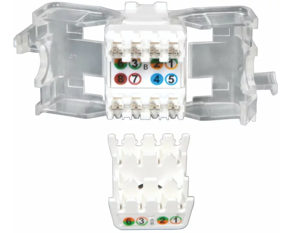 EATON TRIPPLITE Toolless Cat6/5e, Keystone Jack - White, TAA