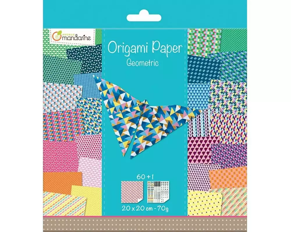 Avenue Mandarine Faltblätter Origami Geometric 60 Blatt, 20 x 20 cm