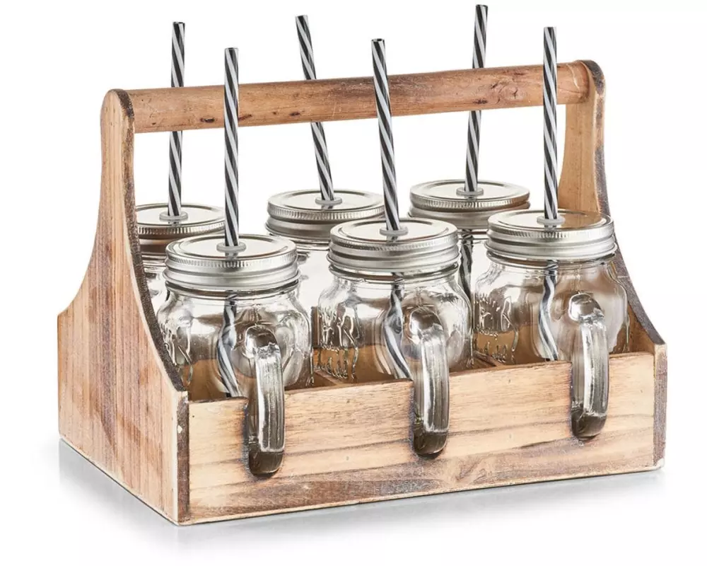 Zeller Present Trinkkrug 450 ml, 6 Stück, Transparent