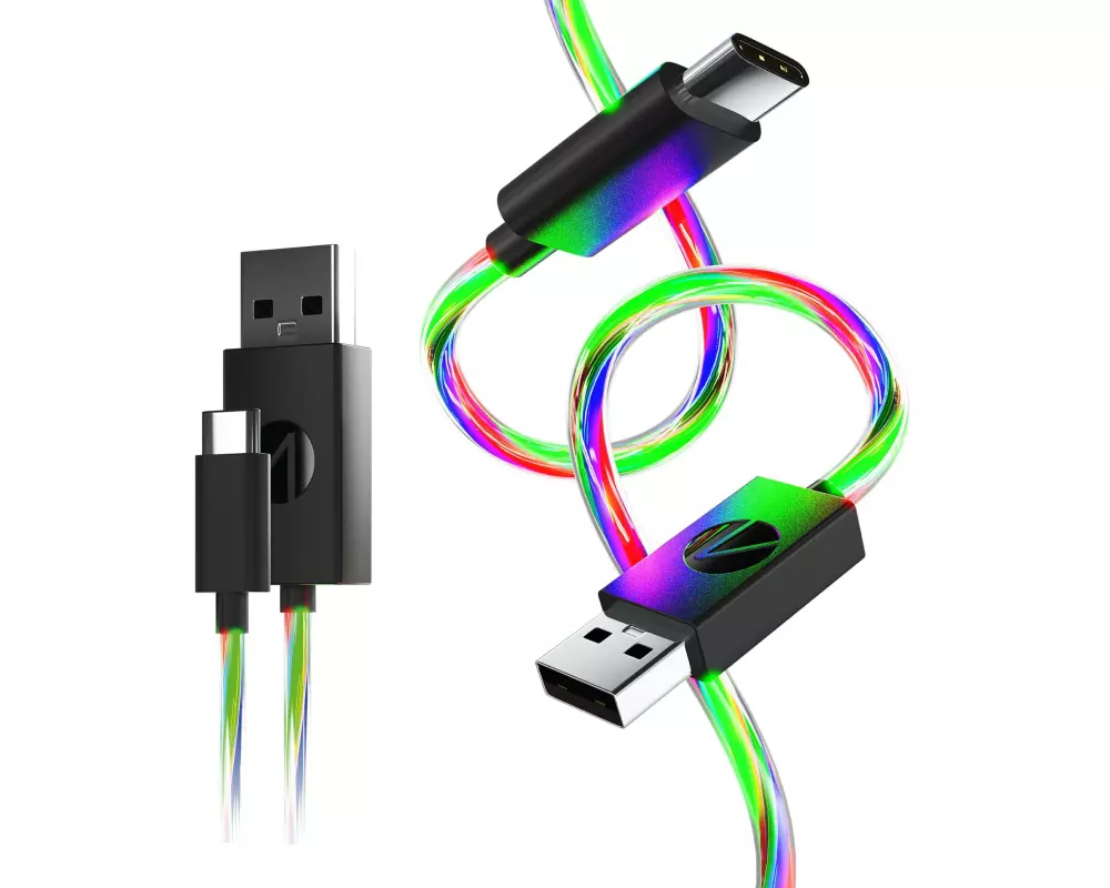 Stealth-Gaming USB-Ladekabel Light Up Twin 2 x USB-A - USB-C 2 m