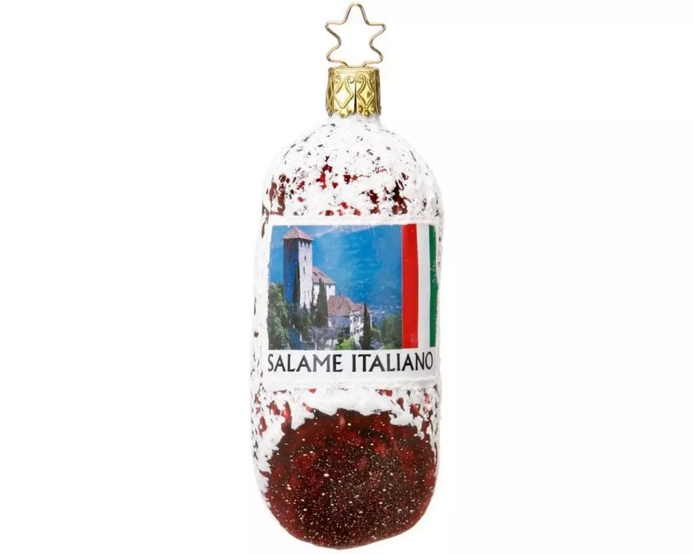 Inge Glas Manufaktur Weihnachtskugel Salami Mehrfarbig