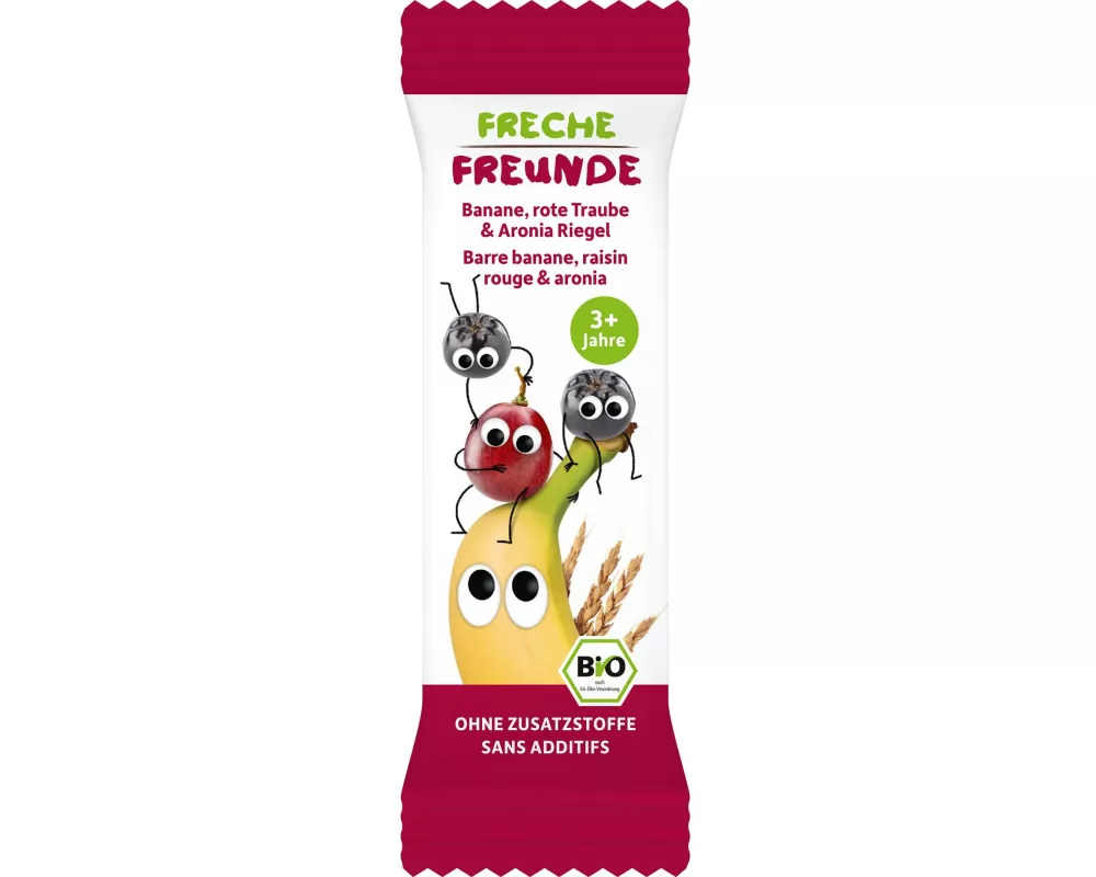 Freche Freunde Riegel Vollkorn, Banane, Traube & Aronia, 4 x 23g