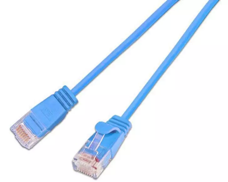 SLIM Slimpatchkabel RJ-45 - RJ-45, Cat 6, UTP, 0.5 m, Blau