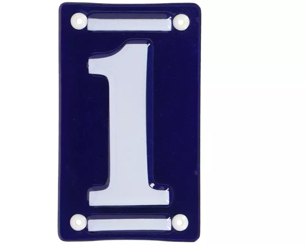 Esschert Design Hausnummer 1 7 cm, Blau/Weiss
