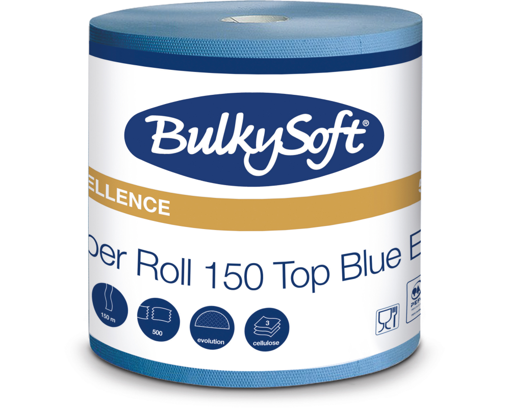 BULKYSOFT Putztuchrolle 3-lagig 26x30cm 26259 blau 2 Rollen