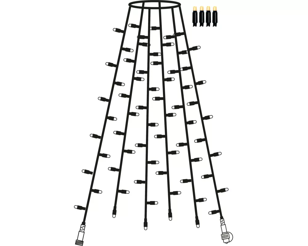 Star Trading System 24 Extra, Baum-Lichterkette 6 Stränge, 28 cm x 180 cm