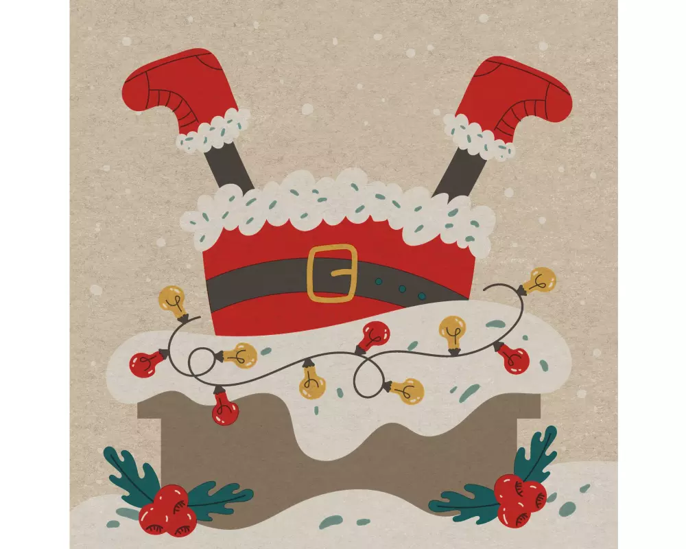 Paper + Design Servietten Chimney Santa 33 x 33 cm, 20 Stück