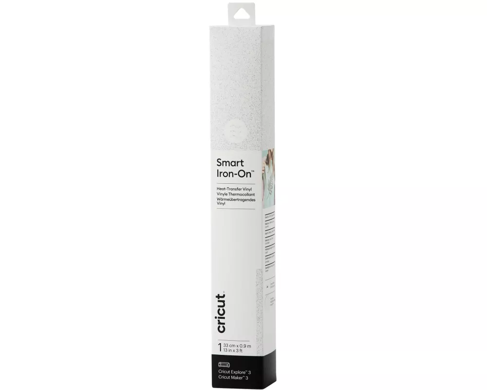 Cricut Aufbügelfolie Smart Glitter 33 x 91 cm, 1 Stück, Weiss