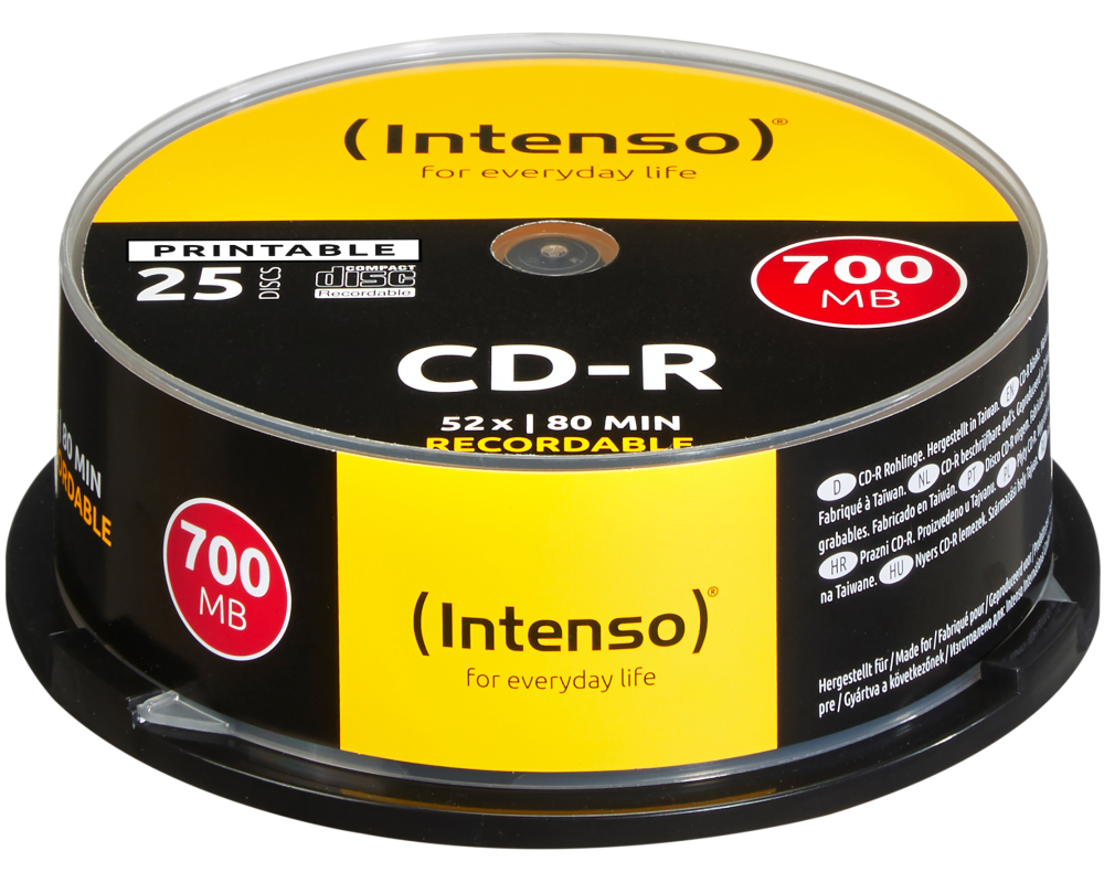 INTENSO CD-R Cake Box 80MIN/700MB 1801124 52x Printable 25 Pcs
