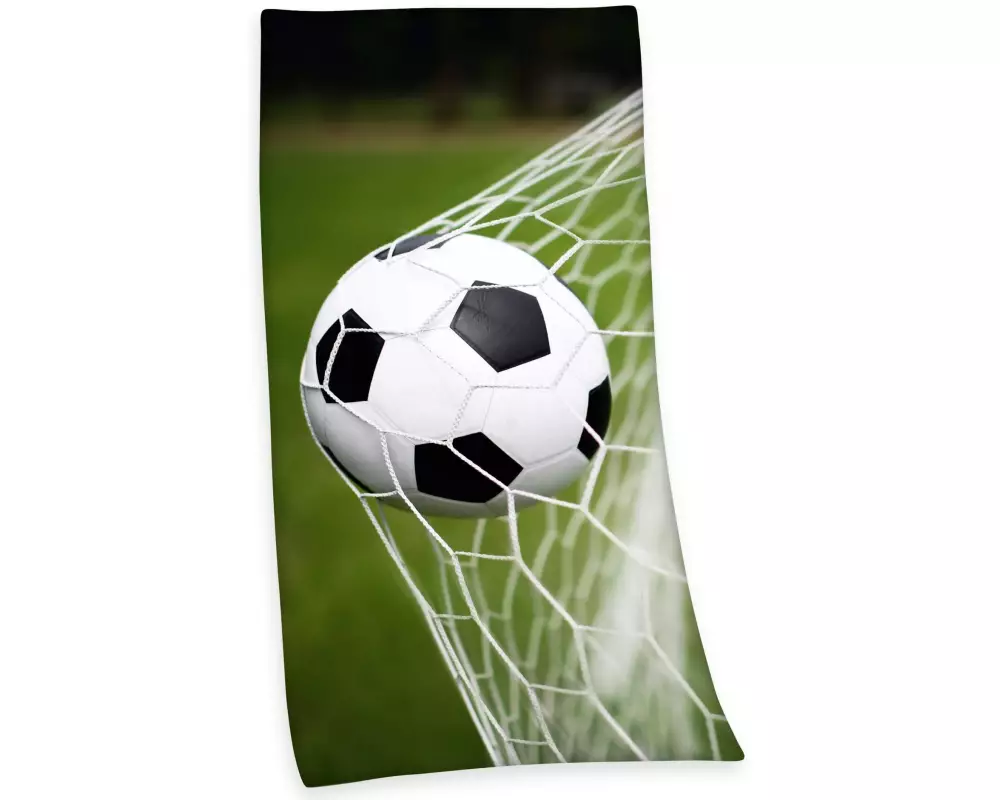 Herding Duschtuch Fussball 75 x 150 cm, Schwarz/Grün/Weiss