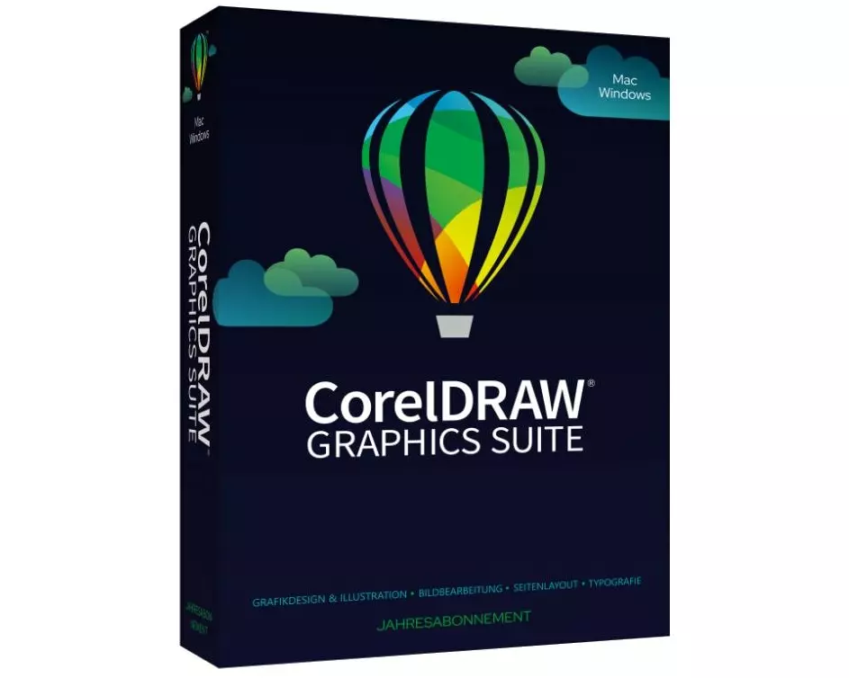 Corel CorelDraw Graphics Suite Agnostic Box, ABO,1yr, Win/Mac, ML